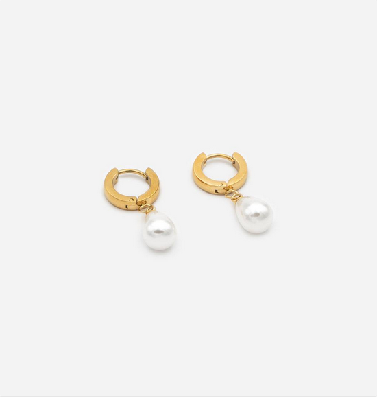 Gioyes 18k gold-plated earrings &quot;Hoops &amp;amp; Pearls&quot; women